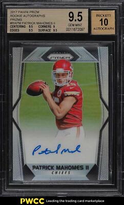 2017 Panini Prizm Silver Prizms Patrick Mahomes II ROOKIE RC AUTO PM BGS 95