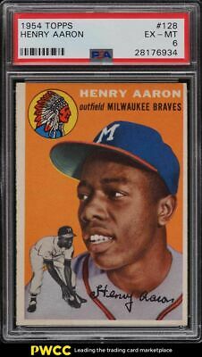 1954 Topps Hank Aaron ROOKIE RC 128 PSA 6 EXMT