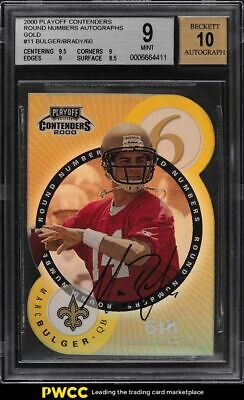 2000 Playoff Contenders Round Numbers Tom Brady ROOKIE RC AUTO 60 11 BGS 9 MT