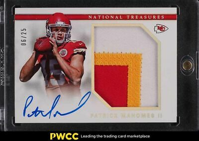 2017 National Treasures Holo Silver Patrick Mahomes RPA ROOKIE RC PATCH AUTO 25