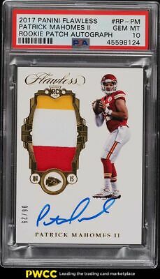 2017 Panini Flawless Patrick Mahomes II ROOKIE RC PATCH AUTO 25 PSA 10 GEM MINT