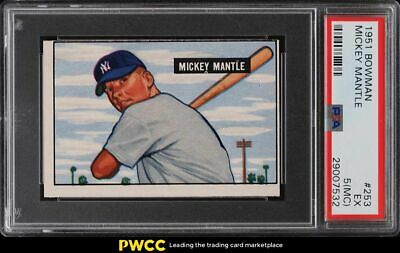 1951 Bowman Mickey Mantle ROOKIE RC 253 PSA 5mc EX