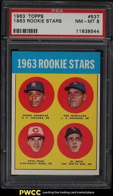 1963 Topps Pete Rose ROOKIE RC 537 PSA 8 NMMT