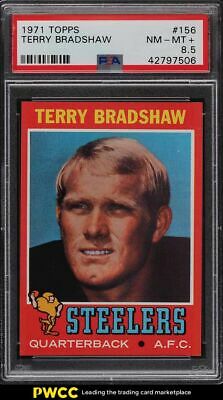 1971 Topps Football Terry Bradshaw ROOKIE RC 156 PSA 85 NMMT