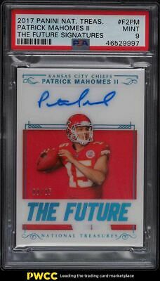 2017 National Treasures Future Signatures Patrick Mahomes II RC AUTO 325 PSA 9