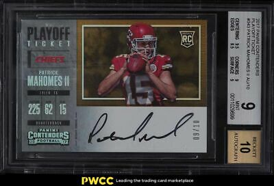2017 Panini Contenders Playoff Patrick Mahomes II ROOKIE RC AUTO 10 BGS 9 MINT