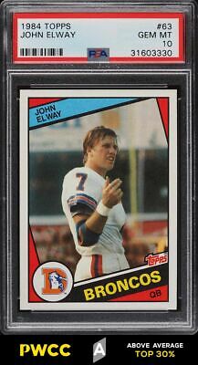 1984 Topps Football John Elway ROOKIE RC 63 PSA 10 GEM MINT PWCCA