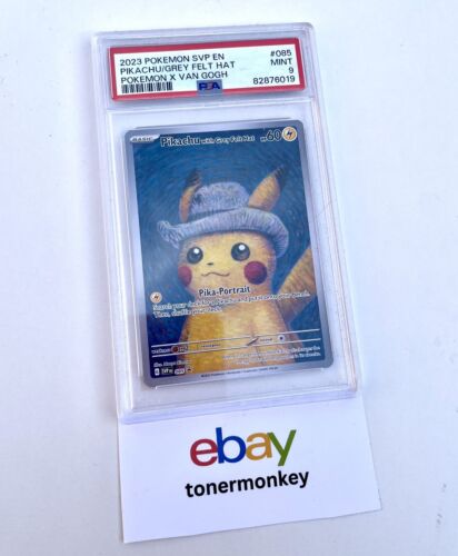 PSA 9 Pokemon X Van Gogh PROMO Card Pikachu Grey Felt Hat 085 Not PSA 10 