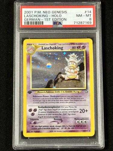 2001 Pokemon Neo Genesis 1st Edition Slowking German Laschoking Psa 8 Nm  Mt