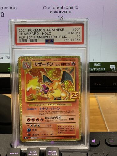 Pokemon PSA 10 Charizard 001 Holo 25th Anniversary Edition 2021 Japanese