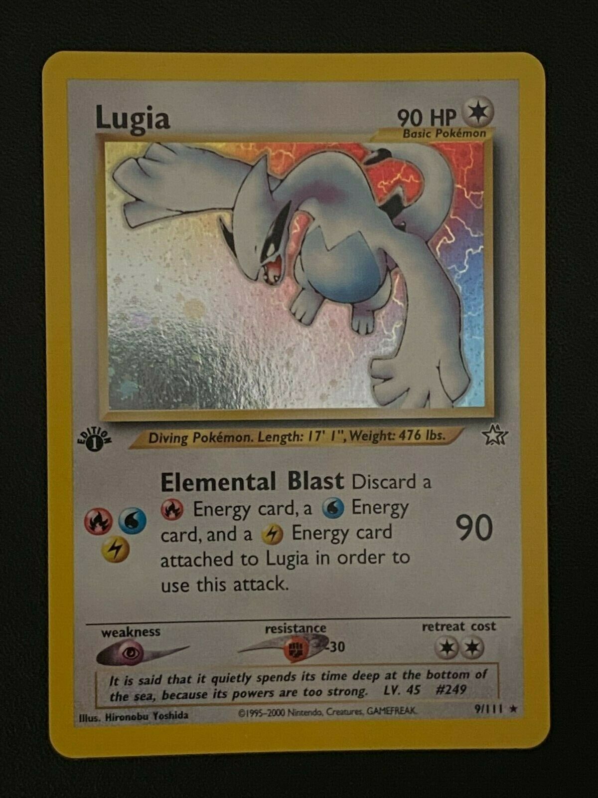 Near Mint 1st Edition Neo Genesis Lugia Pokemon Card Holo Rare Shiny 