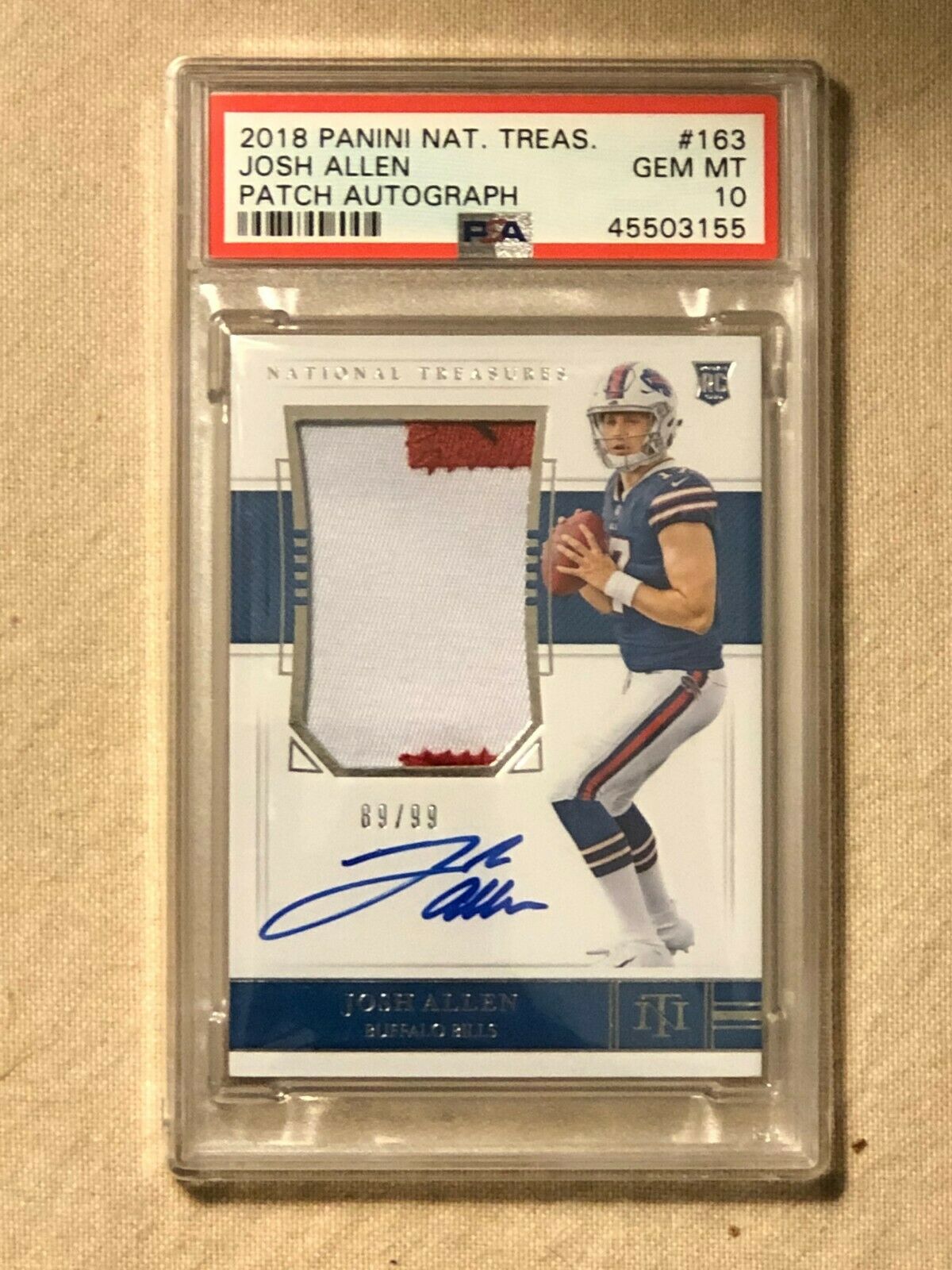 Josh Allen 2018 Panini National Treasures  RPA 99 PSA 10