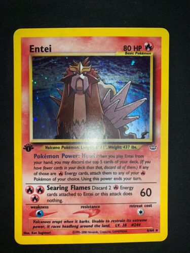 Entei Holo 1ed First Edition Pokemon Neo Revelation NM