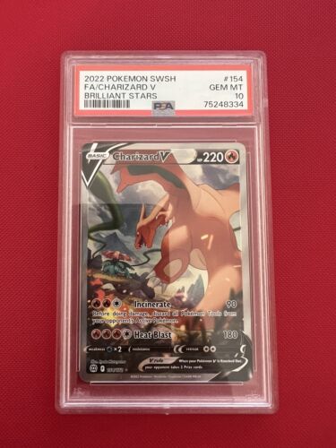 Pokemon Charizard V 154172 PSA 10 GEM MINT Alt Alternate Art Brilliant Stars