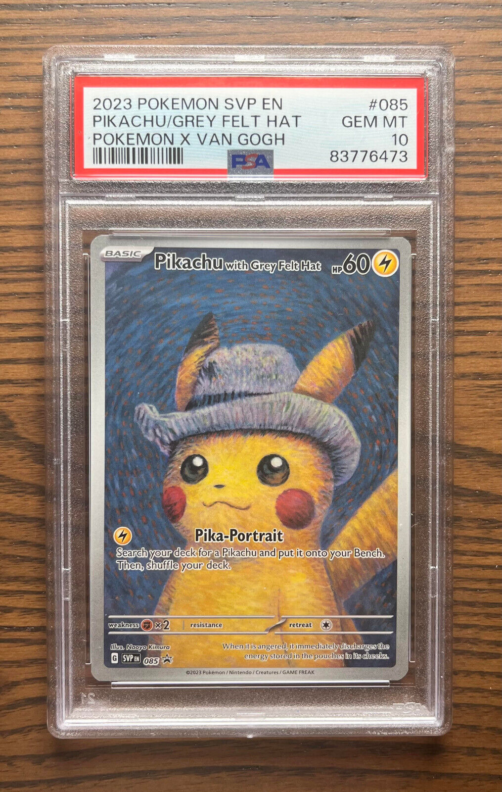 PSA 10 Pokemon X Van Gogh PROMO Card Pikachu With Grey Felt Hat 085 GEM MINT 