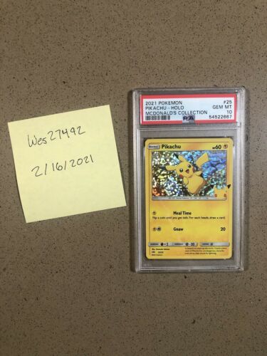 PSA 10 GEM MINT  2021 Pokemon McDonalds Promo  Pikachu HOLO 2525