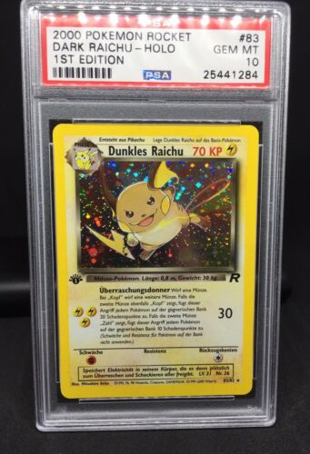 Pokemon PSA 10 Holo 1 Edition German Team Rocket Dunkles Raichu POP 1