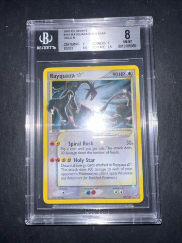 Pokemon Rayquaza Gold Star 107107 Holo ENG BGS 8 NM  No Charizard Crystal