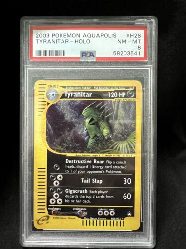 Pokemon Tyranitar 40147 Aquapolis inglese psa 8
