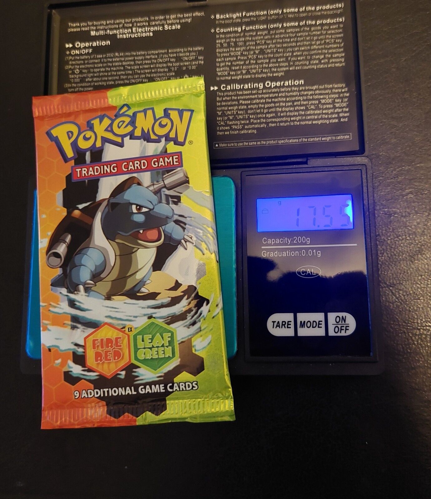 Pokemon English 2004 EX FireRed  LeafGreen Booster Pack heavy Blastoise 1755g