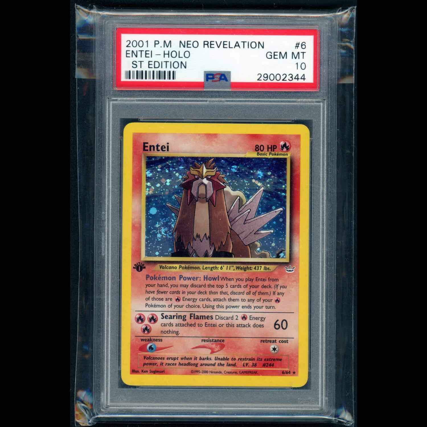 2001 Pokemon Neo Revelation Entei Holo 1st Edition 6 PSA 10 GEM MINT