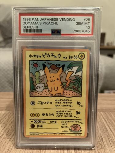 1998 Pokemon Japanese Vending 25 Ooyamas Pikachu Series III  PSA 10 GEM MINT
