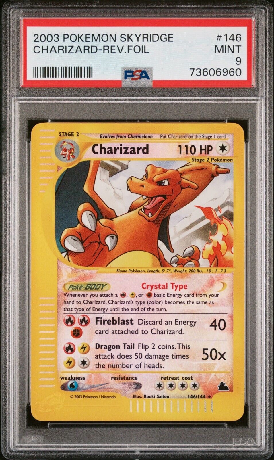 Pokemon Charizard Skyridge Crystal REVERSE Holo 146144 PSA 9 MINT