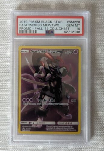 Pokemon Card Holo Full Art Armored Mewtwo SM228 PSA 10 GEM MINT 2019 Fall Promo