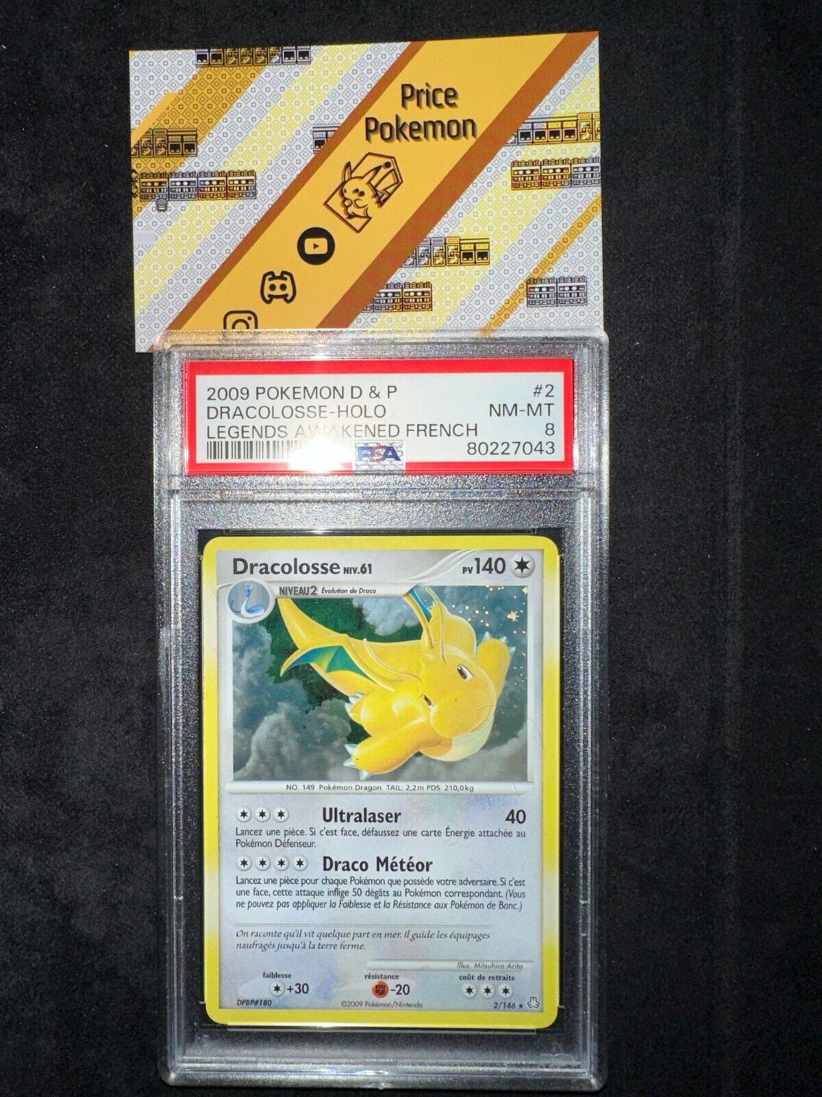 DRACOLOSSE HOLO PSA 8  DP EVEIL DES LEGENDES  2146  FR  CARTE POKEMON