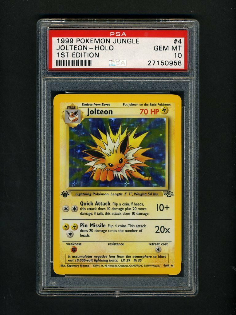 POKEMON PSA 10 GEM MINT JOLTEON 1ST EDITION 1999 JUNGLE WOTC HOLO CARD 464