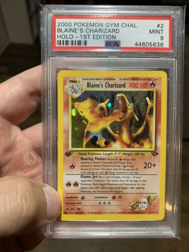 PSA 9 Blaines Charizard 1st Edition Holo Rare Gym Challenge Pokemon Card 2