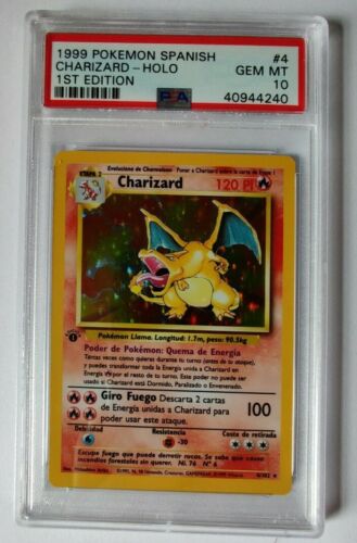 1999 POKEMON SPANISH CHARIZARD 1ST EDITION HOLO CARD 4102  PSA 10 GEM MINT 