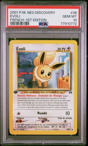 Carte Pokemon Evoli Ed1 Neo Discovery 3875 Pop 2 PSA 10