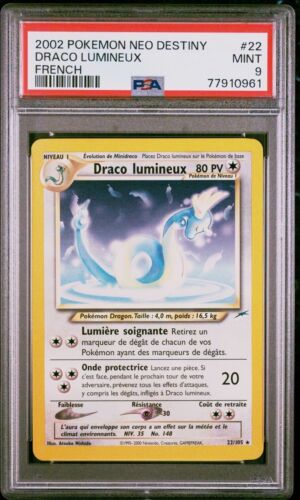 Carte Pokemon Draco Lumineux Rare Neo Destiny 22105 Pop 2 PSA 9