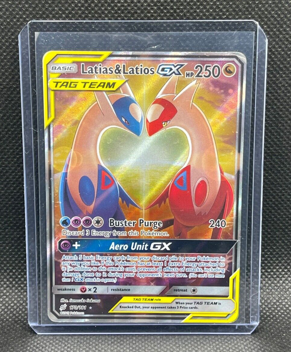 Pokemon Latias  Latios GX ALT ART Full Art Sun  Moon Team Up 170 99p START