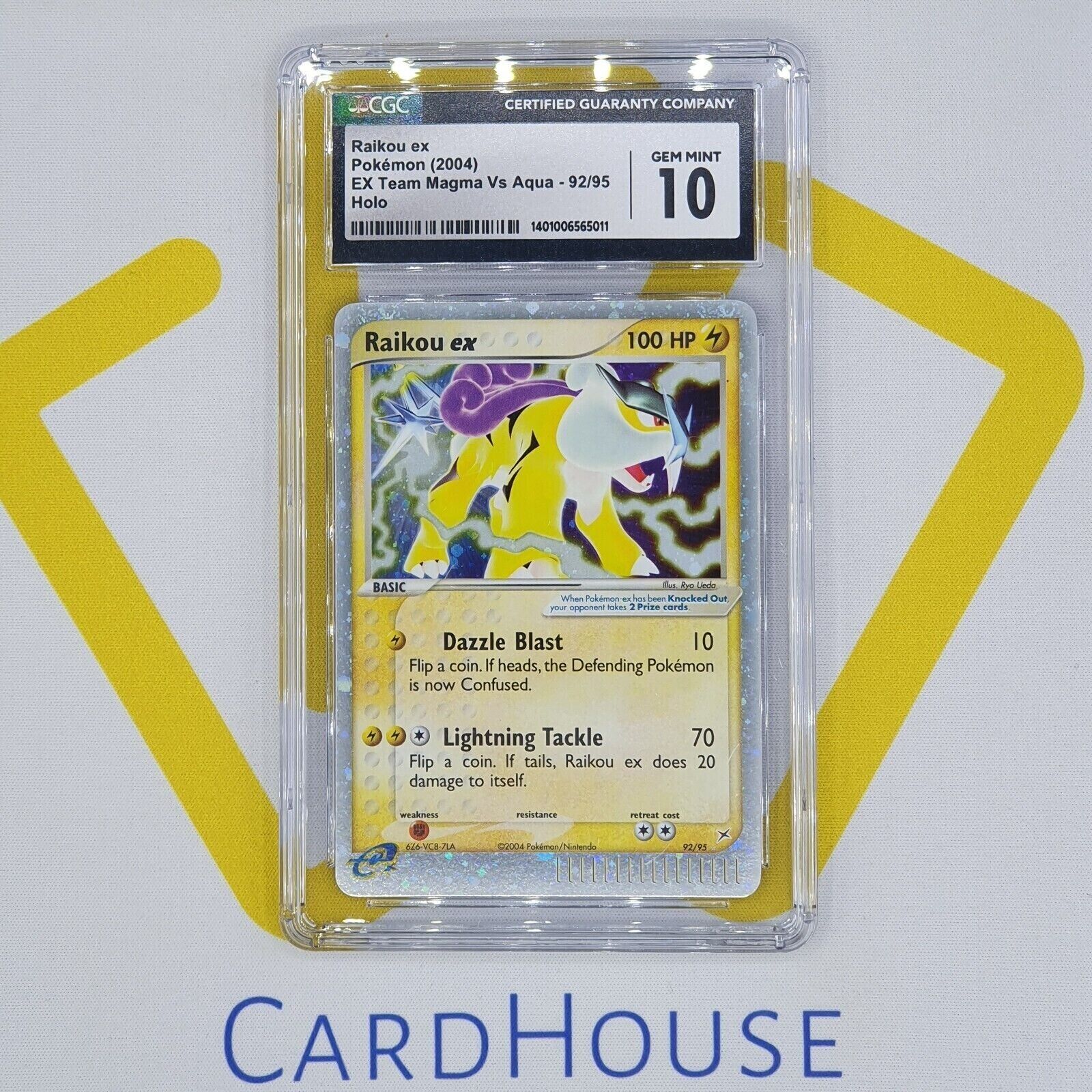 CGC 10 GEM MINT Raikou Ex Team Aqua Team Magma Holo Secret Pokemon 2004 PSA