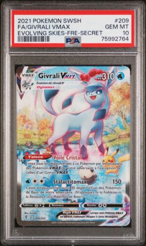 Carte Pokmon Givrali VMAX ALTERNATIVE 209203  Evolution Cleste EB07  PSA 10