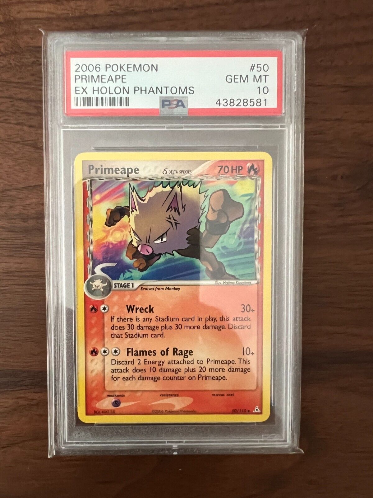 Pokemon PSA 10 Primeape 50110 EX Holon Phantoms 2006