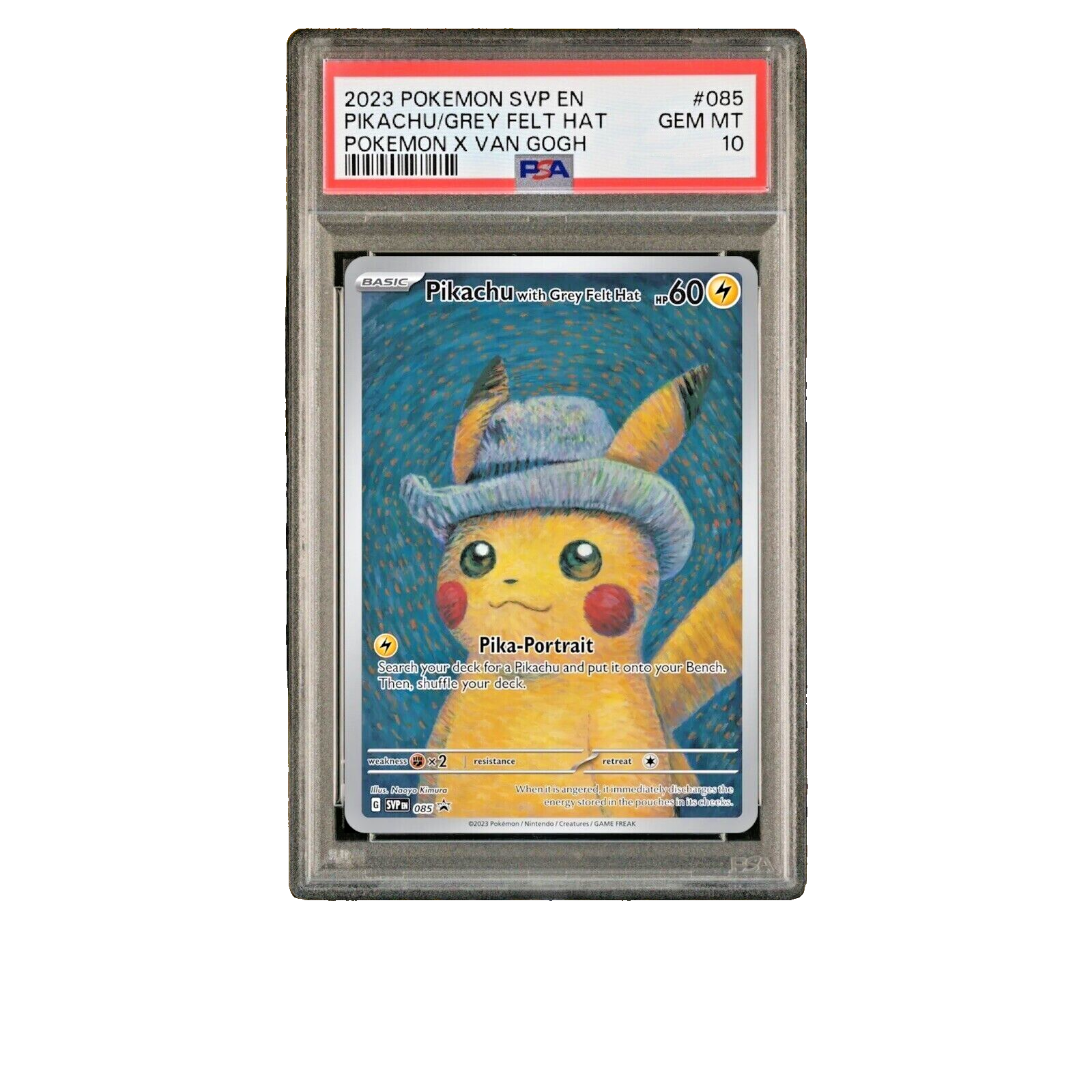 PSA 10 Pikachu Grey Felt Hat 085 PROMO Card Pokemon X Van Gogh GEM MT presale