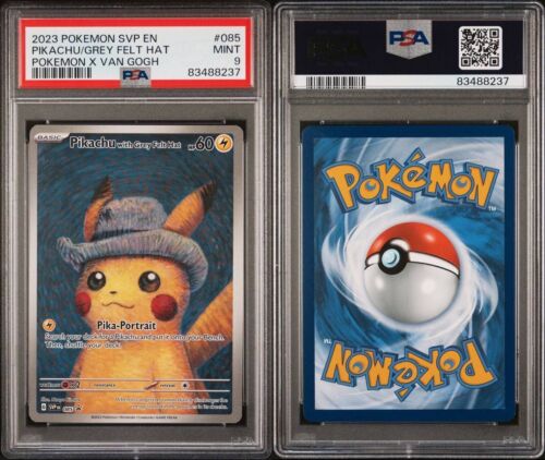 PSA 9 Pokemon X Van Gogh PROMO Card Pikachu Grey Felt Hat 085 Not PSA 10