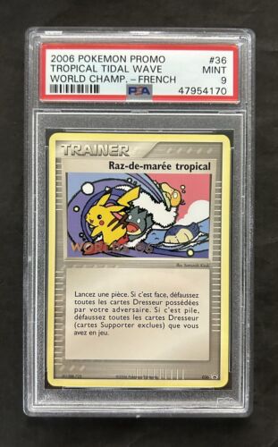 PSA 9 Carte Pokemon Raz de Maree Tropical Worlds 06  Promo 036 EX Trainer