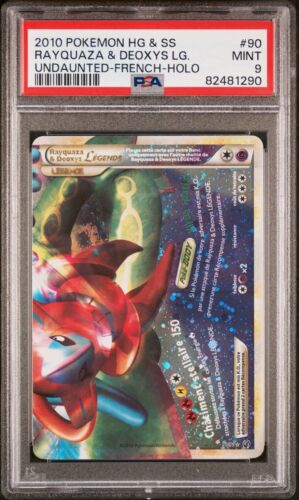 PSA 9 Carte Pokemon Rayquaza et Deoxys Legende 9090  HGSS Indomptable POP 1