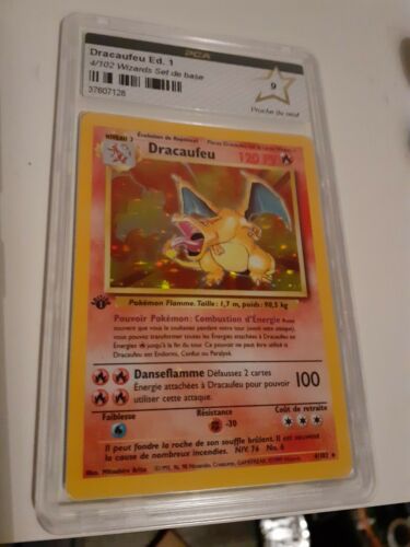 Dracaufeu 4102 dition 1 PCA 9 Carte Pokemon Charizard PSA Like