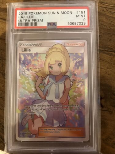 Lillie  151156 SR  Pokemon Full Art Waifu  Ultra Prism  PSA 9