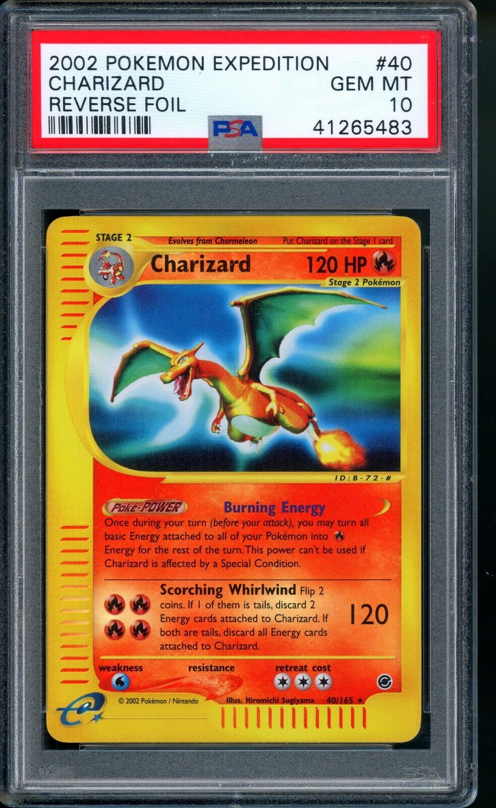 2002 Pokemon Charizard Expedition Reverse Holo PSA 10 GEM MINT