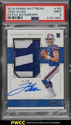 2018 National Treasures Josh Allen ROOKIE RC PATCH AUTO 99 163 PSA 9 MINT