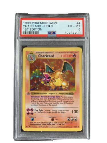 1999 Pokemon 1st Edition Charizard Holo PSA EXMT 6 Beautiful card