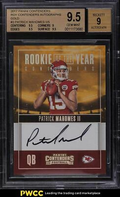 2017 Panini Contenders ROY Gold Patrick Mahomes ROOKIE AUTO 35 BGS 95 GEM MINT