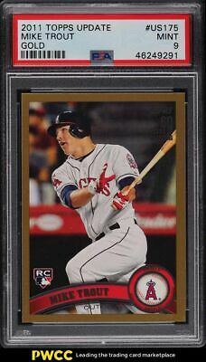 2011 Topps Update Gold Mike Trout ROOKIE RC 2011 US175 PSA 9 MINT