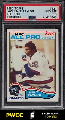 1982 Topps Football Lawrence Taylor ROOKIE ALLPRO 434 PSA 10 GEM MINT PWCCE